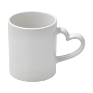 Mug 11oz White with heart handle