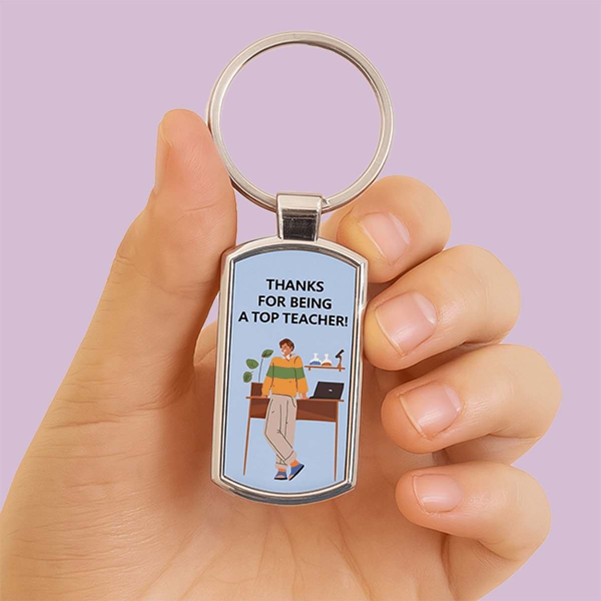 Sublimation Keychain Aluminum Rectangle - 41 x 19 mm - Image 2