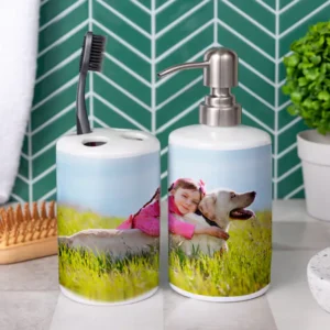 Black and white tooth brush dispenser