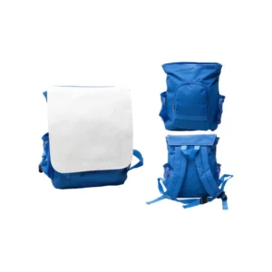 Blue and white backpack for school and offices