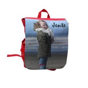 Red and white backpack for school and offices