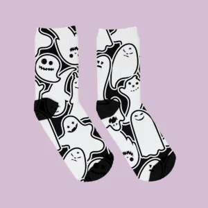 white socks with black pattern
